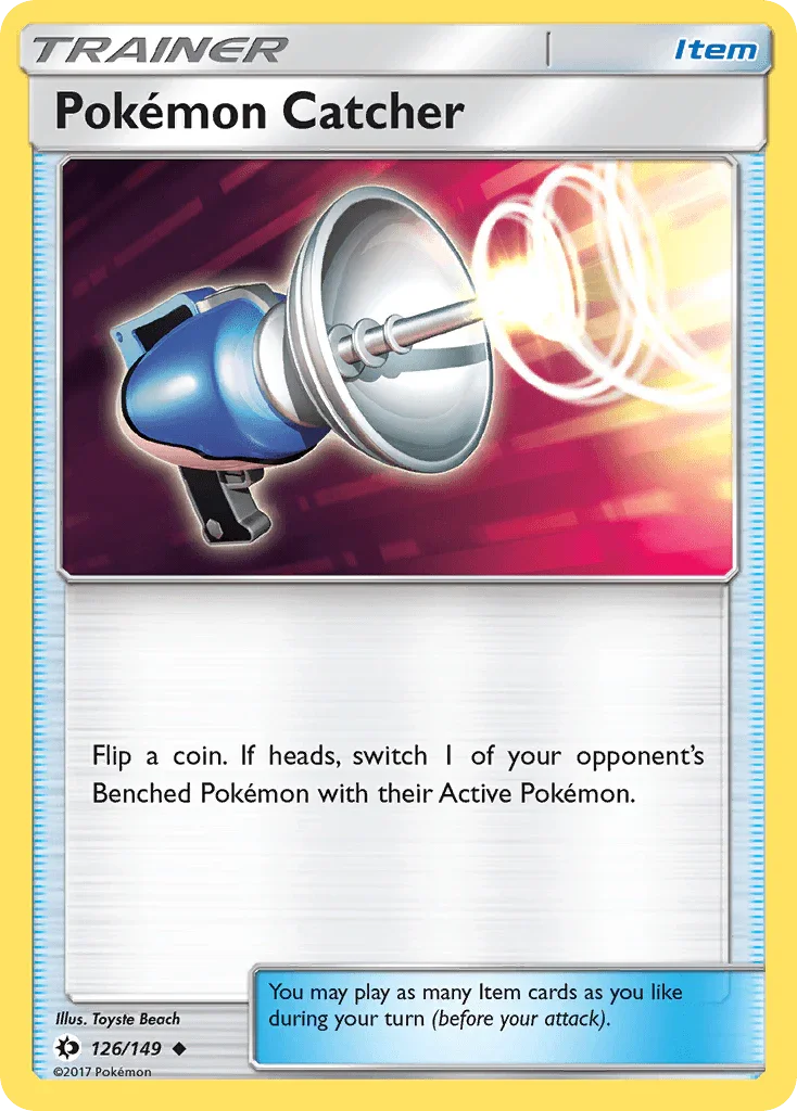 126, Item, Normal, Reverse Holofoil, Sun & Moon: Base Set, Uncommon Pokemon Catcher (126/149) [Sun & Moon: Base Set] - Trading Card World