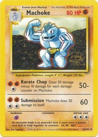 34, Base Set Unlimited, Fighting, Normal, Psychic[×2], Uncommon Machoke (34/102) [Base Set Unlimited] - Trading Card World