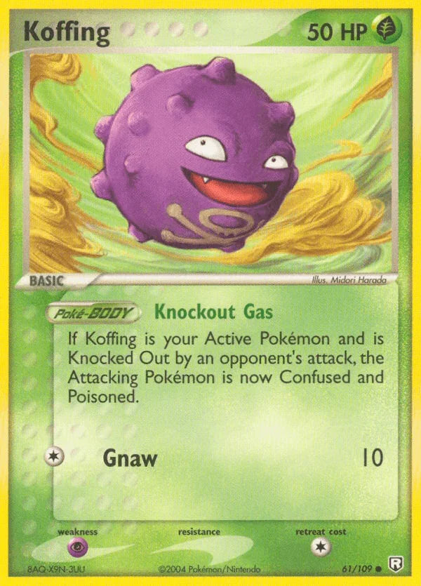 61, Common, EX: Team Rocket Returns, Grass, Normal, Psychic[×2] Koffing (61/109) [EX: Team Rocket Returns] - Trading Card World