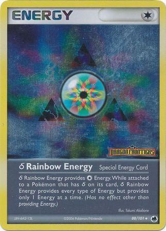 88, EX: Dragon Frontiers, Reverse Holofoil, Uncommon Rainbow Energy (88/101)(Delta Species) (Stamped) [EX: Dragon Frontiers] - Trading Card World