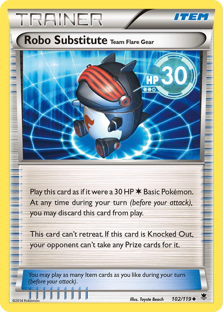 102, Item, Normal, Reverse Holofoil, Uncommon, XY: Phantom Forces Robo Substitute Team Flare Gear (102/119) [XY: Phantom Forces] - Trading Card World