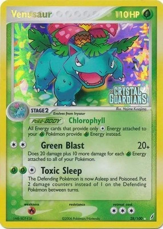 028, EX: Crystal Guardians, Fire, Grass, Holo Rare, Reverse Holofoil Venusaur (028/100) (Prerelease) [EX: Crystal Guardians] - Trading Card World
