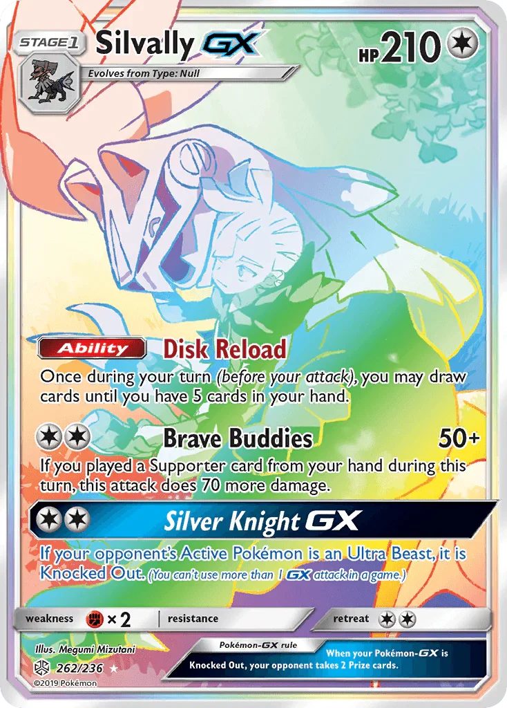 262, Colorless, Fighting[×2], Holofoil, Secret Rare, Sun & Moon: Cosmic Eclipse Silvally GX (262/236) [Sun & Moon: Cosmic Eclipse] - Trading Card World