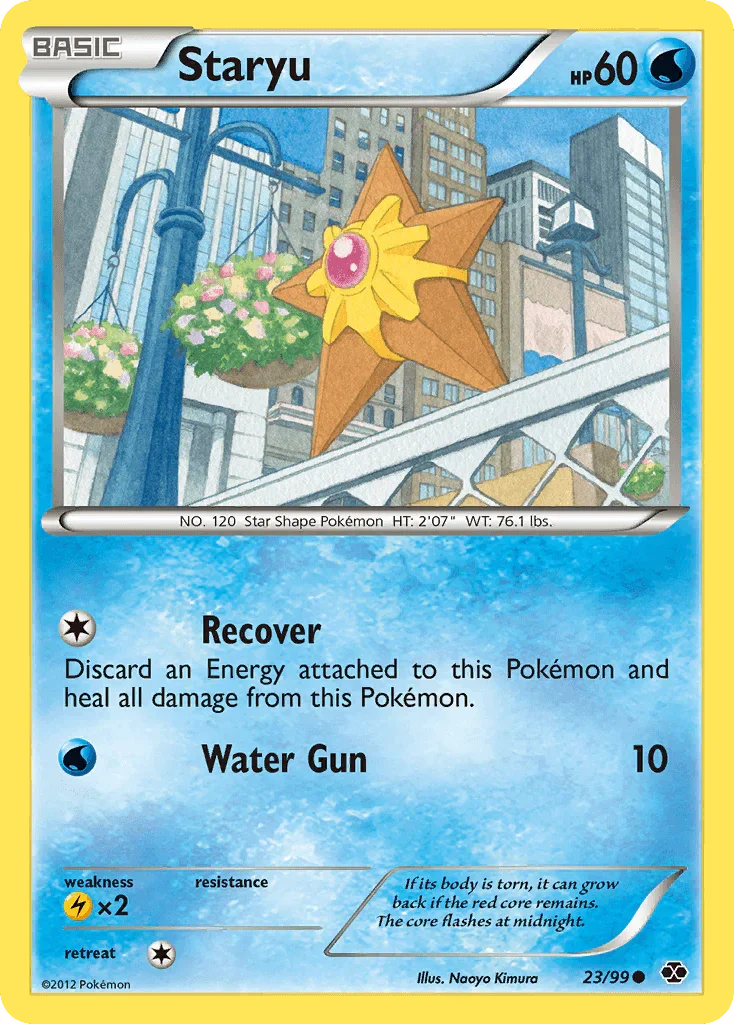 23, Black & White: Next Destinies, Common, Lightning[×2], Normal, Reverse Holofoil, Water Staryu (23/99) [Black & White: Next Destinies] - Trading Card World