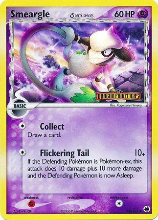 39, EX: Dragon Frontiers, Fighting[×2], Psychic, Reverse Holofoil, Uncommon Smeargle (39/101) (Delta Species) (Stamped) [EX: Dragon Frontiers] - Trading Card World
