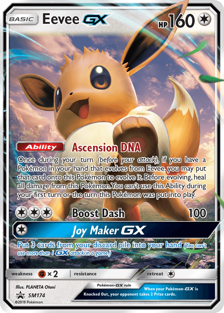 Black Star Promo, Colorless, Fighting[×2], Holofoil, SM174, Sun & Moon: Black Star Promos Eevee GX (SM174) [Sun & Moon: Black Star Promos] - Trading Card World