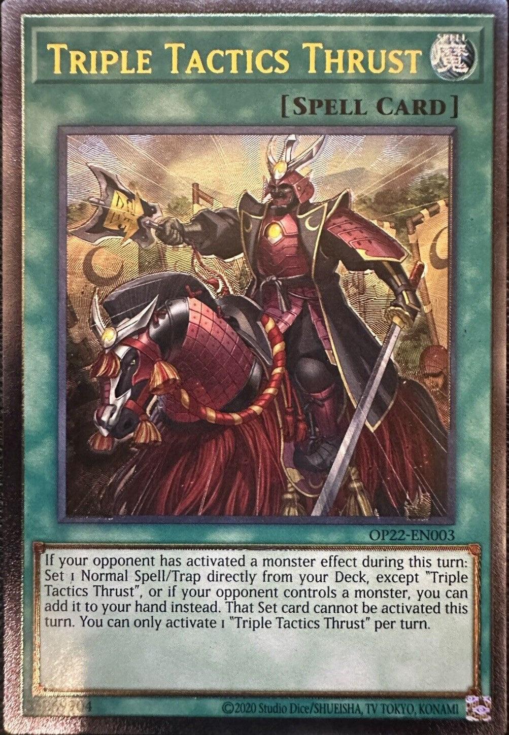 Normal Spell, OTS Tournament Pack 22, Spell, Ultimate Rare, Unlimited Triple Tactics Thrust [OP22-EN003] Ultimate Rare - Trading Card World