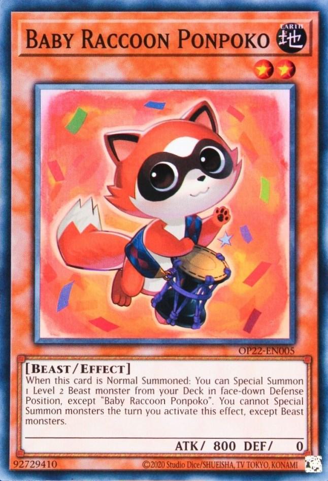 Beast, Earth, Effect Monster, OTS Tournament Pack 22, Super Rare, Unlimited Baby Raccoon Ponpoko [OP22-EN005] Super Rare - Trading Card World
