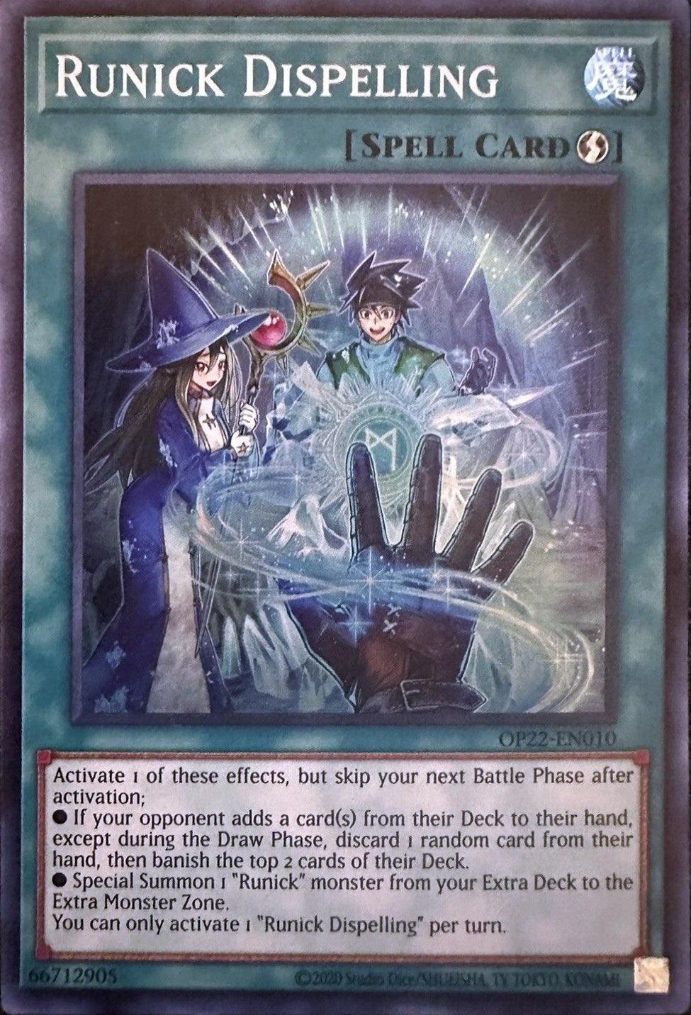 OTS Tournament Pack 22, Quick-Play Spell, Spell, Super Rare, Unlimited Runick Dispelling [OP22-EN010] Super Rare - Trading Card World
