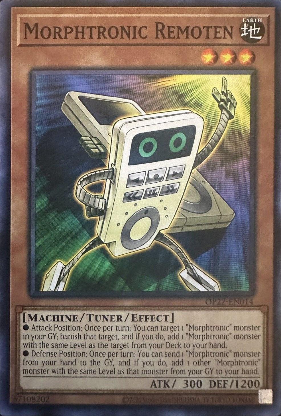 Common, Earth, Machine, OTS Tournament Pack 22, Tuner/Effect Monster, Unlimited Morphtronic Remoten [OP22-EN014] Common - Trading Card World