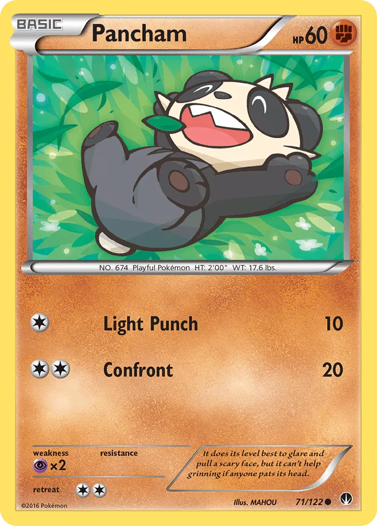71, Common, Fighting, Normal, Psychic[×2], Reverse Holofoil, XY: BREAKpoint Pancham (71/122) [XY: BREAKpoint] - Trading Card World