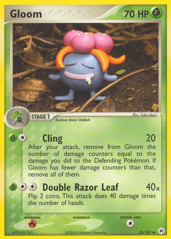 35, EX: Hidden Legends, Fighting[×2], Grass, Normal, Reverse Holofoil, Uncommon Gloom (35/101) [EX: Hidden Legends] - Trading Card World