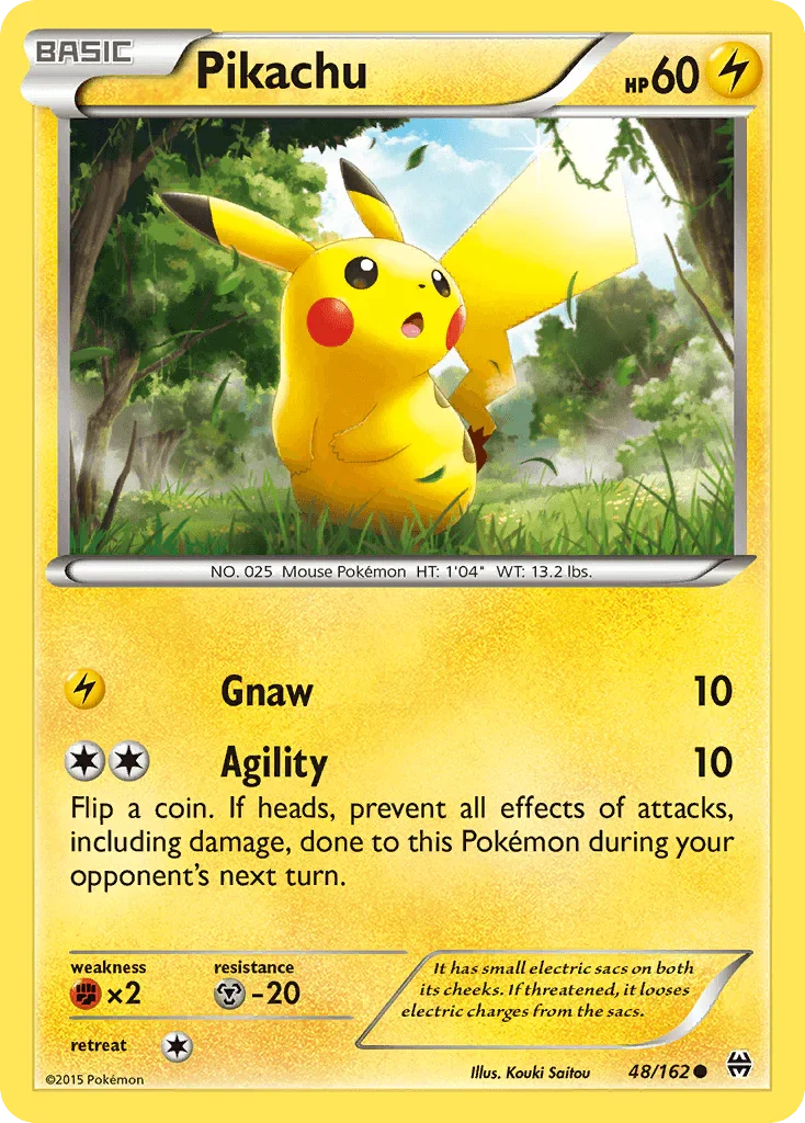 48, Common, Fighting[×2], Lightning, Metal[-20], Normal, Reverse Holofoil, XY: BREAKthrough Pikachu (48/162) [XY: BREAKthrough] - Trading Card World
