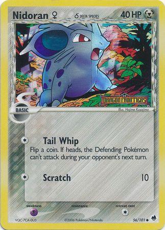 56, Common, EX: Dragon Frontiers, Metal, Psychic[×2], Reverse Holofoil Nidoran (56/101) (Female) (Delta Species) (Stamped) [EX: Dragon Frontiers] - Trading Card World