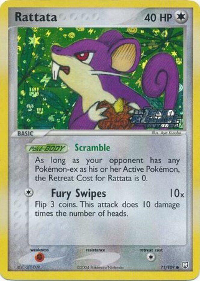 71, Colorless, Common, EX: Team Rocket Returns, Fighting[×2], Reverse Holofoil Rattata (71/109) (Stamped) [EX: Team Rocket Returns] - Trading Card World