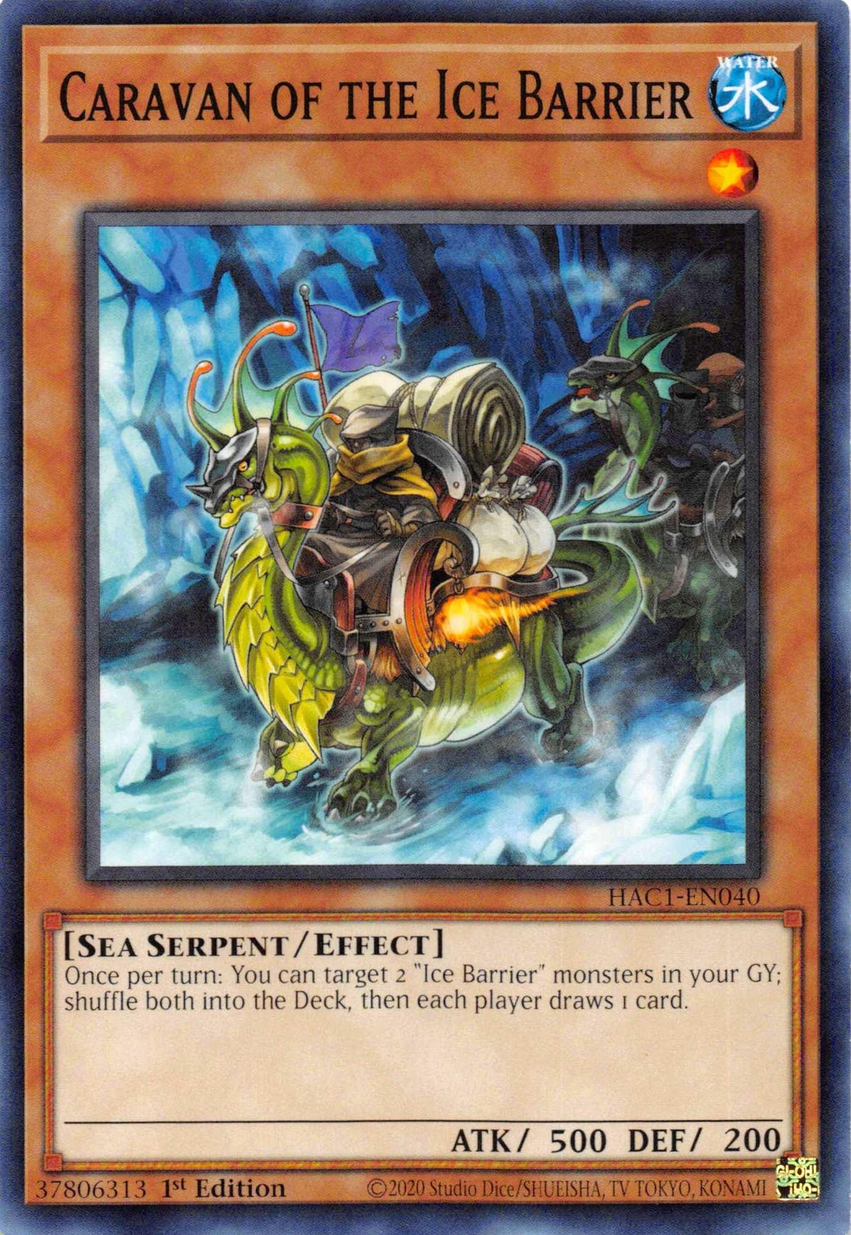 1st Edition, Common, Effect Monster, Hidden Arsenal: Chapter 1, Sea Serpent, Water Caravan of the Ice Barrier [HAC1-EN040] Common - Trading Card World