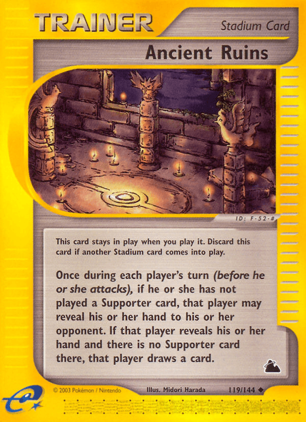 119, Normal, Reverse Holofoil, Skyridge, Stadium, Uncommon Ancient Ruins (119/144) [Skyridge] - Trading Card World