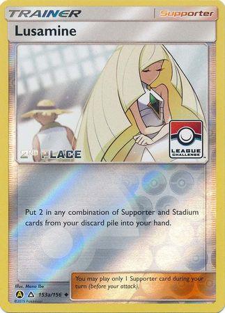 153a, Promo, Reverse Holofoil, Sun & Moon: Ultra Prism, Supporter Lusamine (153a/156) (League Challenge Alt Art 2nd Place) [Sun & Moon: Ultra Prism] - Trading Card World