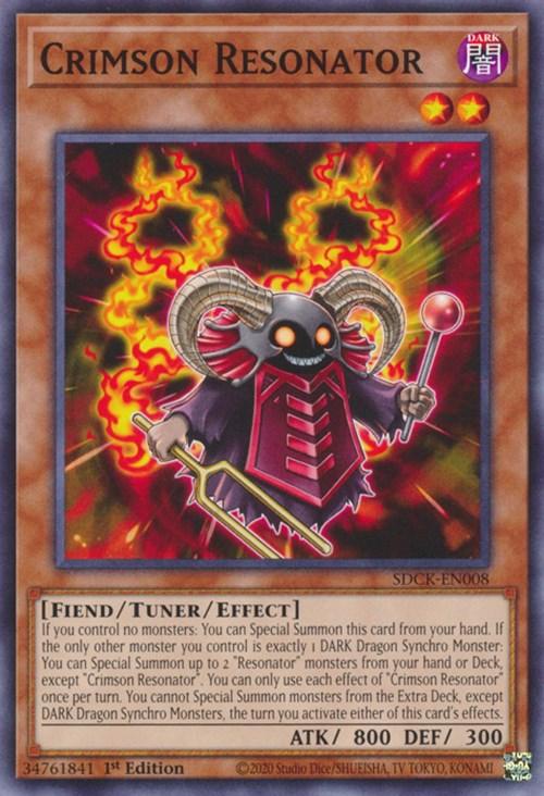 1st Edition, Common, Dark, Fiend, Structure Deck: The Crimson King, Tuner/Effect Monster Crimson Resonator [SDCK-EN008] Common - Trading Card World