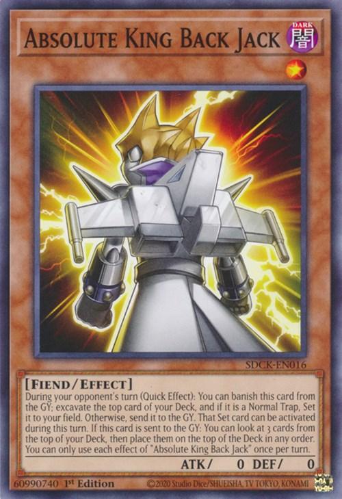 1st Edition, Common, Dark, Effect Monster, Fiend, Structure Deck: The Crimson King Absolute King Back Jack [SDCK-EN016] Common - Trading Card World