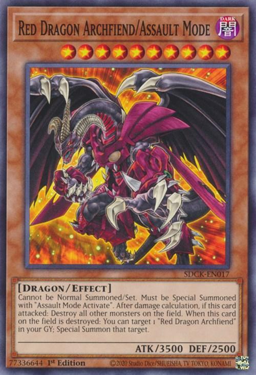 1st Edition, Common, Dark, Dragon, Effect Monster, Structure Deck: The Crimson King Red Dragon Archfiend/Assault Mode [SDCK-EN017] Common - Trading Card World