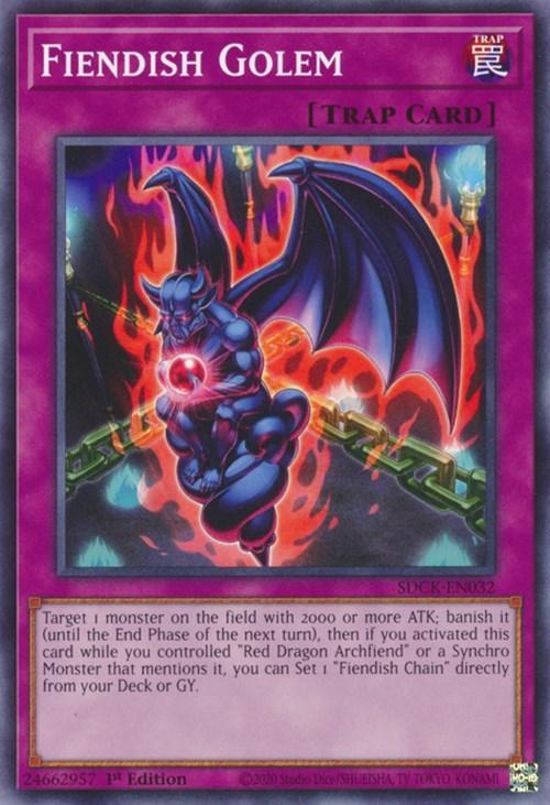 1st Edition, Common, Normal Trap, Structure Deck: The Crimson King, Trap Fiendish Golem [SDCK-EN032] Common - Trading Card World