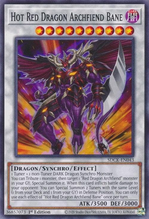 1st Edition, Common, Dark, Dragon, Structure Deck: The Crimson King, Synchro/Effect Monster Hot Red Dragon Archfiend Bane [SDCK-EN043] Common - Trading Card World