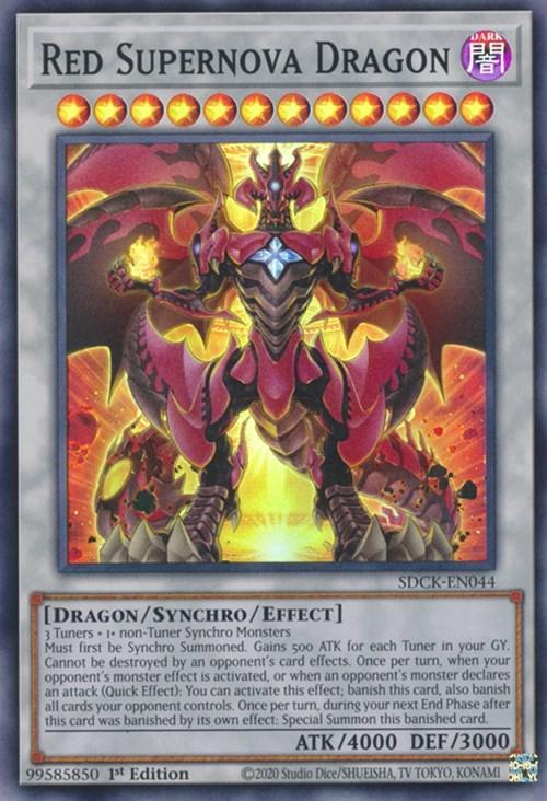 1st Edition, Dark, Dragon, Structure Deck: The Crimson King, Super Rare, Synchro/Effect Monster Red Supernova Dragon [SDCK-EN044] Super Rare - Trading Card World