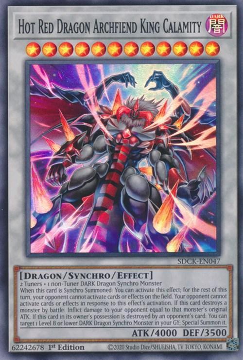 1st Edition, Dark, Dragon, Structure Deck: The Crimson King, Super Rare, Synchro/Effect Monster Hot Red Dragon Archfiend King Calamity [SDCK-EN047] Super Rare - Trading Card World