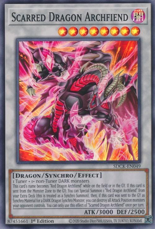 1st Edition, Dark, Dragon, Structure Deck: The Crimson King, Super Rare, Synchro/Effect Monster Scarred Dragon Archfiend [SDCK-EN049] Super Rare - Trading Card World