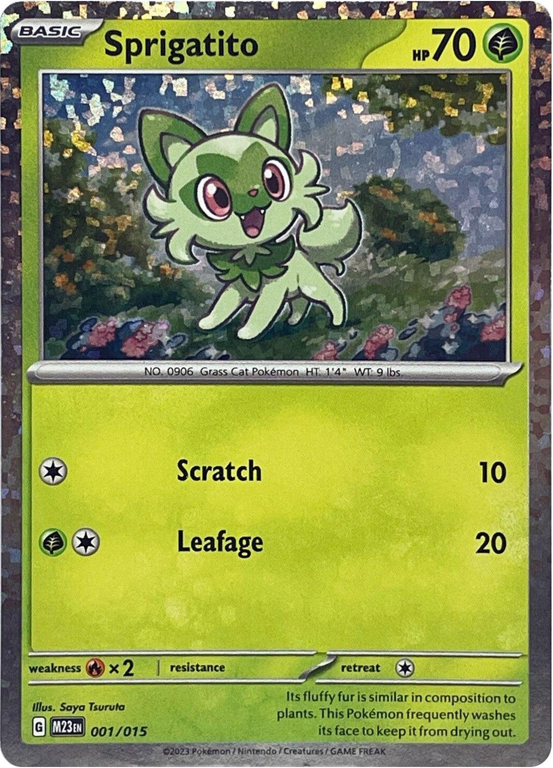 001, Fire [x2], Grass, Holofoil, McDonald's Promos: 2023 Collection, Promo Sprigatito (001/015) [McDonald's Promos: 2023 Collection] - Trading Card World