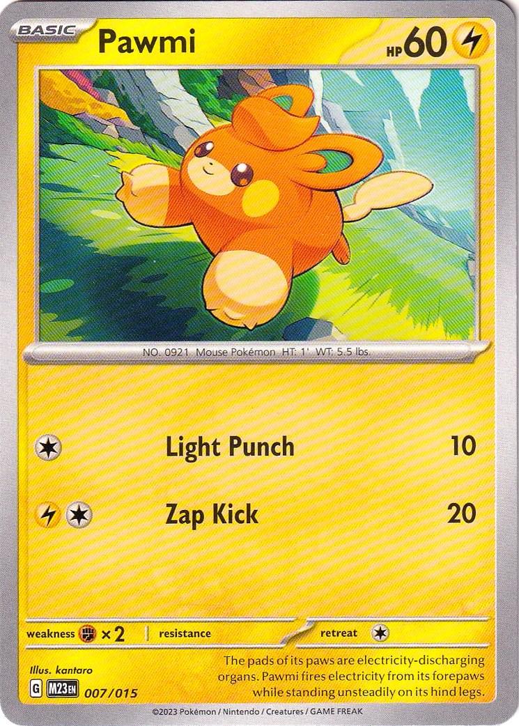 007, Fighting [x2], Lightning, McDonald's Promos: 2023 Collection, Normal, Promo Pawmi (007/015) [McDonald's Promos: 2023 Collection] - Trading Card World