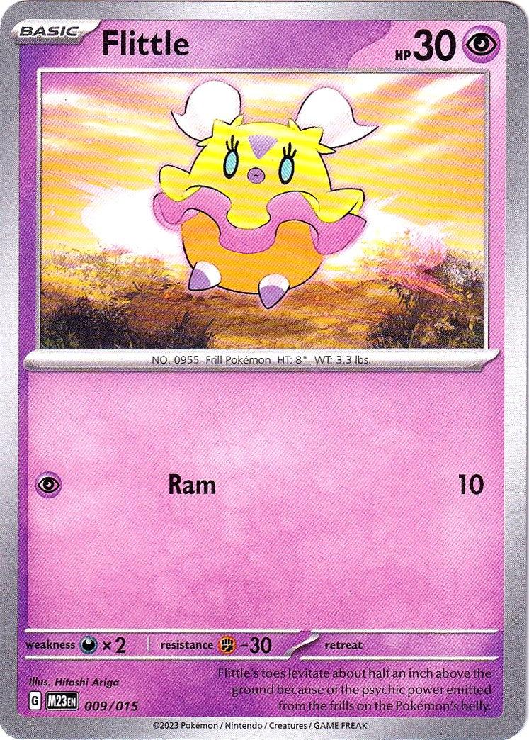 009, Darkness [x2], Fighting [-30], McDonald's Promos: 2023 Collection, Normal, Promo, Psychic Flittle (009/015) [McDonald's Promos: 2023 Collection] - Trading Card World