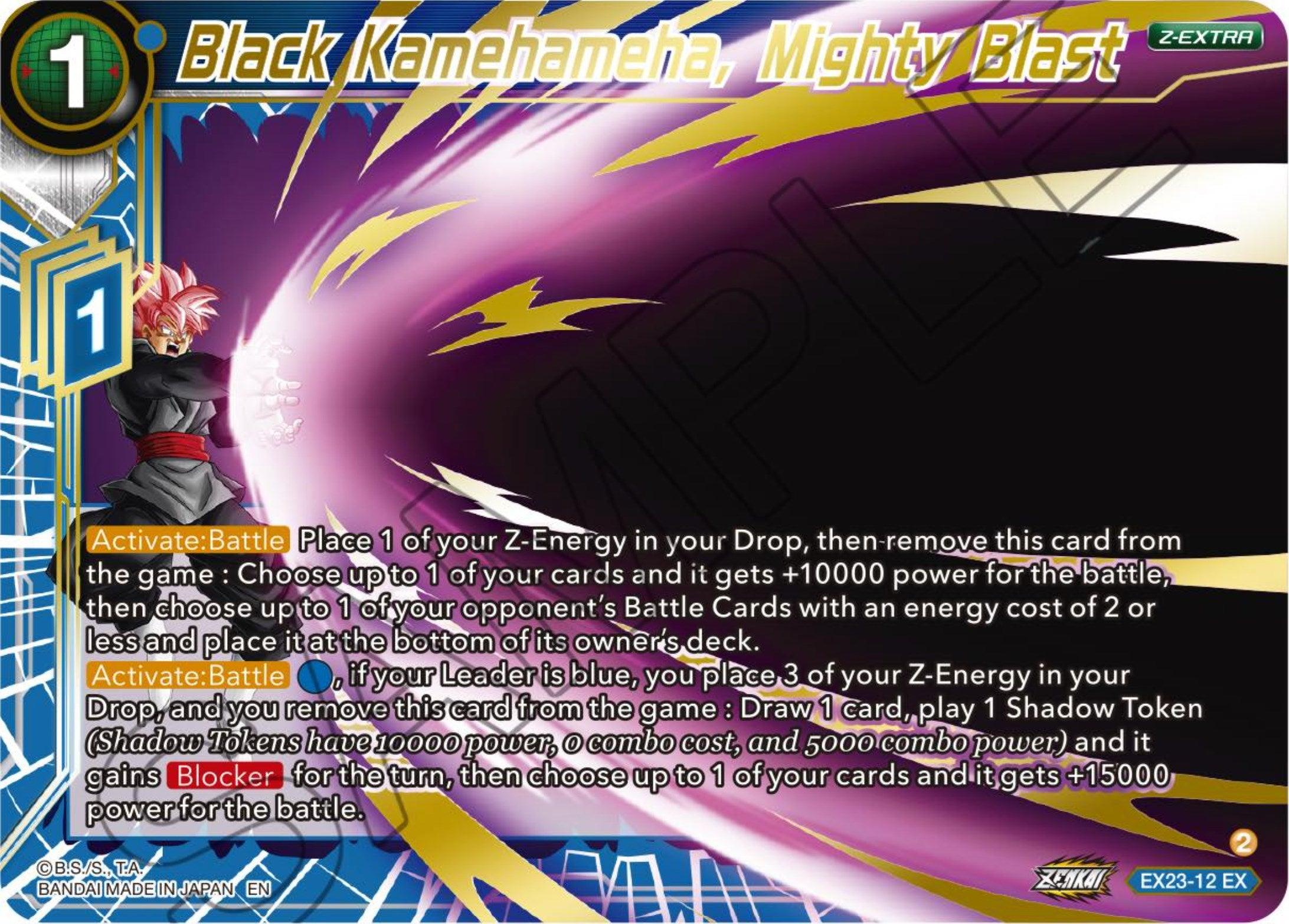 Blue, EX23-12, Expansion Rare, Parallel Foil, Premium Anniversary Box 2023, Z-Extra Black Kamehameha, Mighty Blast (EX23-12) [Premium Anniversary Box 2023] - Trading Card World