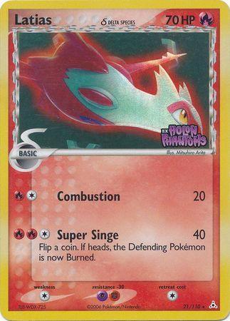 21, Colorless[×2], EX: Holon Phantoms, Fighting[-30], Fire, Psychic[-30], Rare, Reverse Holofoil Latias (21/110) (Delta Species) (Stamped) [EX: Holon Phantoms] - Trading Card World