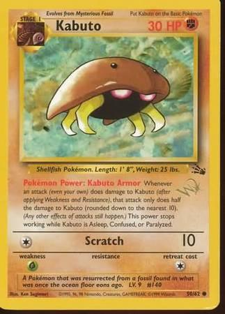 50, Fighting, Fossil Unlimited, Grass[×2], Normal, Promo Kabuto (50/62) (W Stamped Promo) [Fossil Unlimited] - Trading Card World