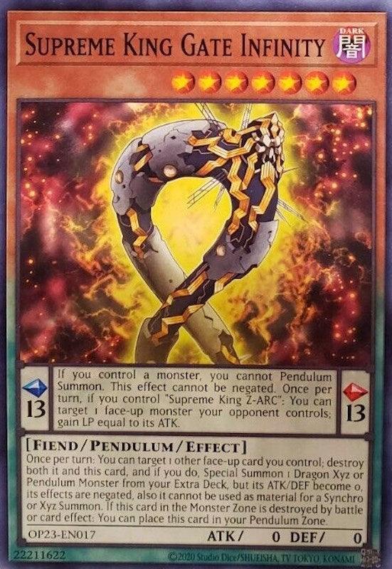Common, Dark, Fiend, OTS Tournament Pack 23, Pendulum/Effect Monster, Unlimited Supreme King Gate Infinity [OP23-EN017] Common - Trading Card World