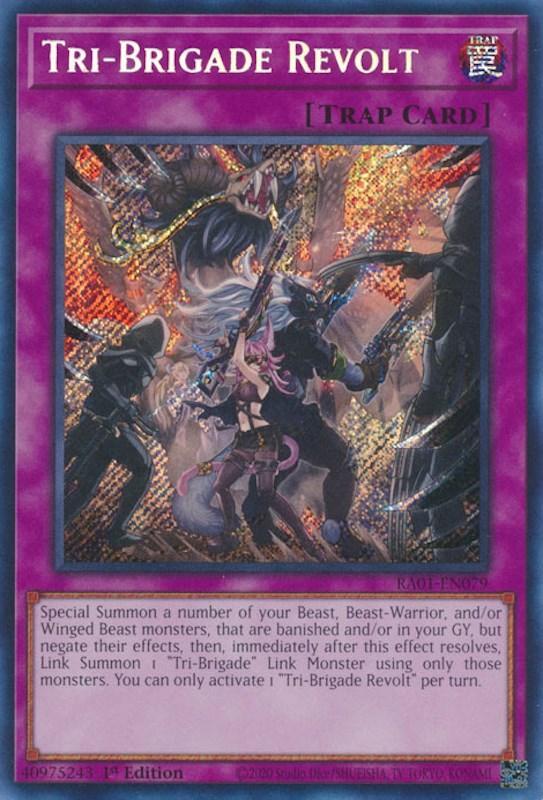 1st Edition, Normal Trap, Rarity Collection (25th Anniversary Edition), Secret Rare, Trap Tri-Brigade Revolt [RA01-EN079] Secret Rare - Trading Card World