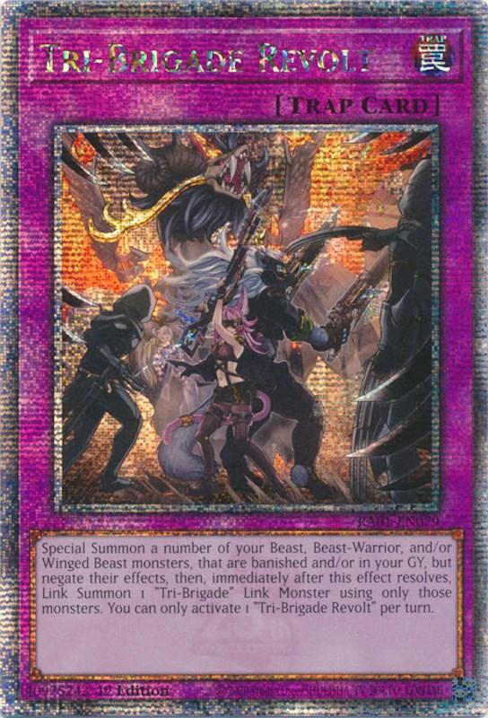 1st Edition, Normal Trap, Quarter Century Secret Rare, Rarity Collection (25th Anniversary Edition), Trap Tri-Brigade Revolt [RA01-EN079] Quarter Century Secret Rare - Trading Card World
