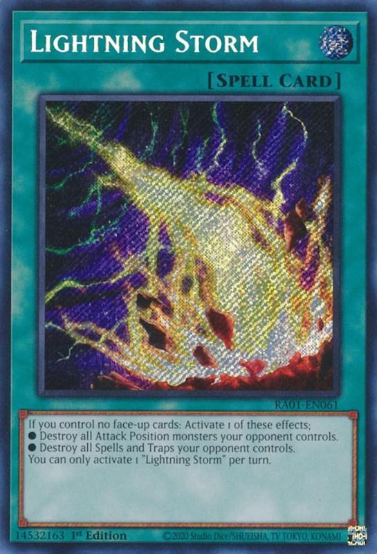 1st Edition, Normal Spell, Rarity Collection (25th Anniversary Edition), Secret Rare, Spell Lightning Storm [RA01-EN061] Secret Rare - Trading Card World