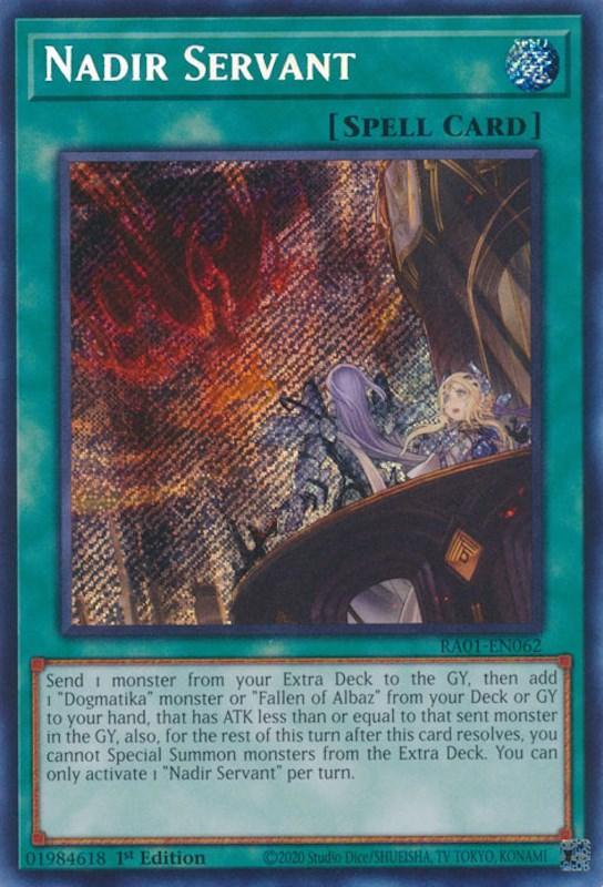 1st Edition, Normal Spell, Rarity Collection (25th Anniversary Edition), Secret Rare, Spell Nadir Servant [RA01-EN062] Secret Rare - Trading Card World