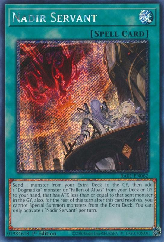 1st Edition, Normal Spell, Platinum Secret Rare, Rarity Collection (25th Anniversary Edition), Spell Nadir Servant [RA01-EN062] Platinum Secret Rare - Trading Card World