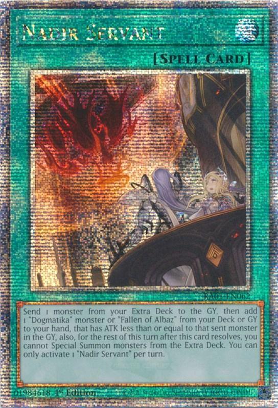1st Edition, Normal Spell, Quarter Century Secret Rare, Rarity Collection (25th Anniversary Edition), Spell Nadir Servant [RA01-EN062] Quarter Century Secret Rare - Trading Card World