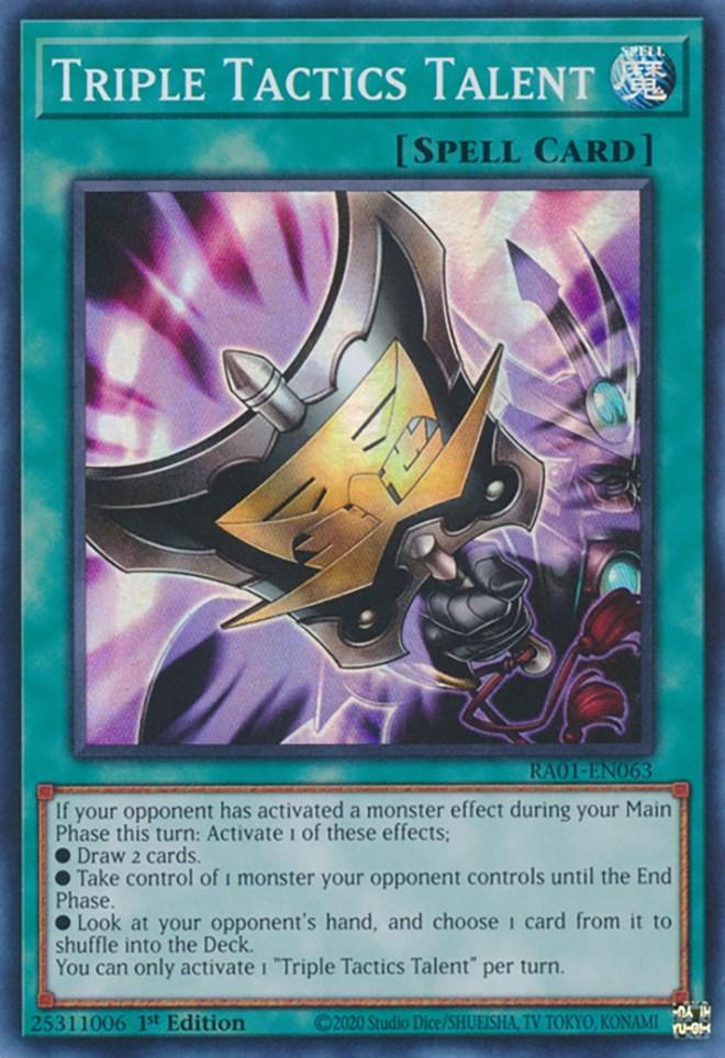 1st Edition, Normal Spell, Rarity Collection (25th Anniversary Edition), Spell, Super Rare Triple Tactics Talent [RA01-EN063] Super Rare - Trading Card World