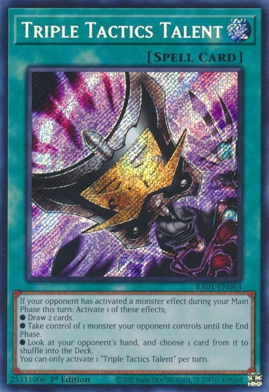 1st Edition, Normal Spell, Rarity Collection (25th Anniversary Edition), Secret Rare, Spell Triple Tactics Talent [RA01-EN063] Secret Rare - Trading Card World