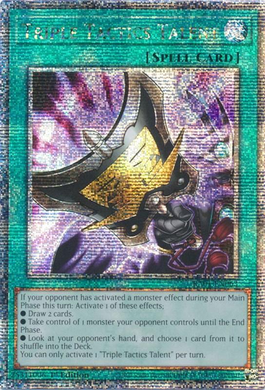 1st Edition, Normal Spell, Quarter Century Secret Rare, Rarity Collection (25th Anniversary Edition), Spell Triple Tactics Talent [RA01-EN063] Quarter Century Secret Rare - Trading Card World