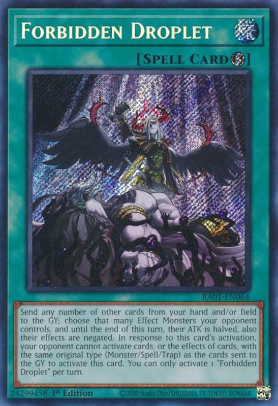 1st Edition, Quick-Play Spell, Rarity Collection (25th Anniversary Edition), Secret Rare, Spell Forbidden Droplet [RA01-EN064] Secret Rare - Trading Card World