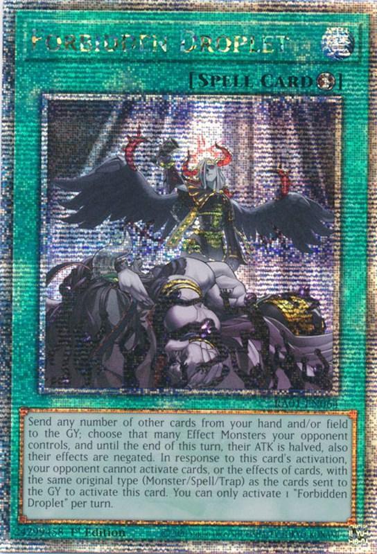 1st Edition, Quarter Century Secret Rare, Quick-Play Spell, Rarity Collection (25th Anniversary Edition), Spell Forbidden Droplet [RA01-EN064] Quarter Century Secret Rare - Trading Card World