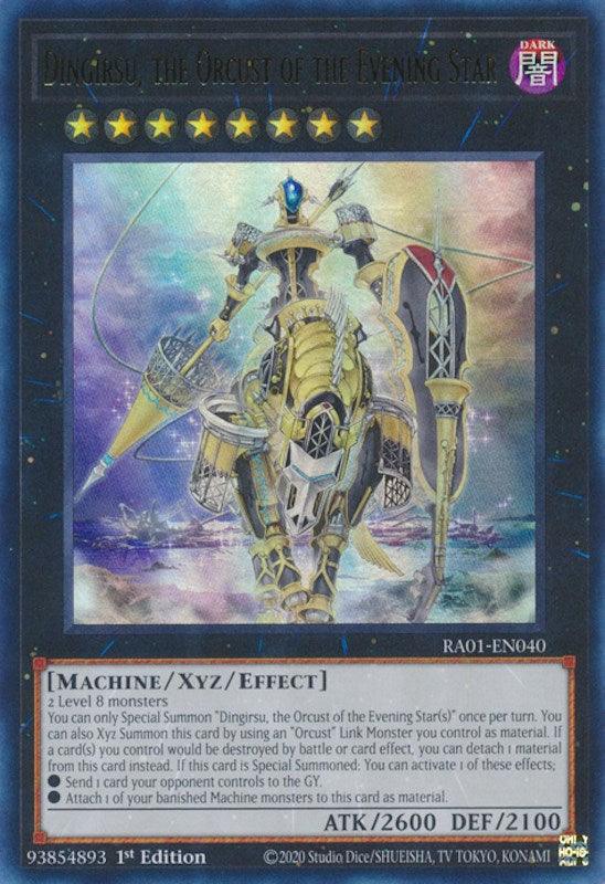 1st Edition, Dark, Machine, Rarity Collection (25th Anniversary Edition), Ultra Rare, Xyz/Effect Monster Dingirsu, the Orcust of the Evening Star [RA01-EN040] Ultra Rare - Trading Card World