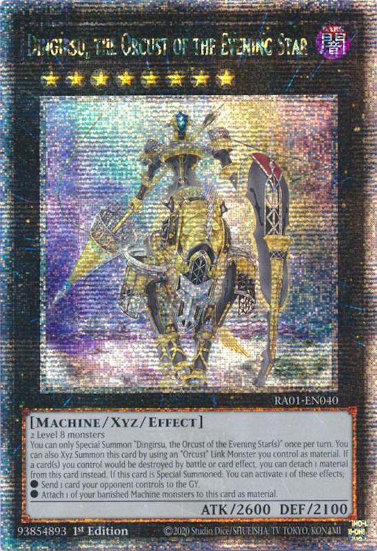 1st Edition, Dark, Machine, Quarter Century Secret Rare, Rarity Collection (25th Anniversary Edition), Xyz/Effect Monster Dingirsu, the Orcust of the Evening Star [RA01-EN040] Quarter Century Secret Rare - Trading Card World